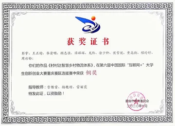 第六届中国国际互联网+大赛重庆市铜奖1