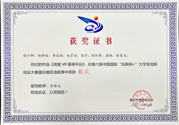 第六届中国国际互联网+大赛重庆市银奖